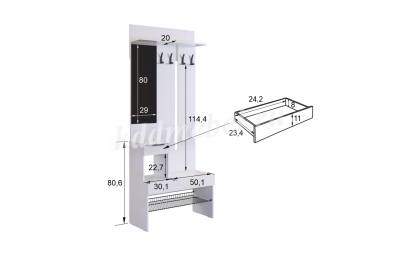 Прихожая К1 Баско (Графит/Дуб крафт золотой)