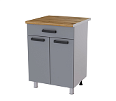 Шкаф нижний с 1 ящиком 6Р1 кухня Осло без столешницы (Белый/Карбон Пепел)