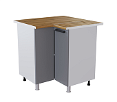 Шкаф нижний угловой рабочий стол УРП кухня Осло без столешницы (Белый/Карбон Пепел) 