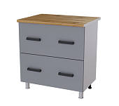 Шкаф нижний с 2 ящиками 8РГ кухня Осло без столешницы (Белый/Карбон Пепел)