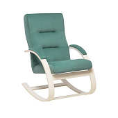 Кресло-качалка Leset Милано (Слоновая кость/Ткань велюр Бирюзовый V43)