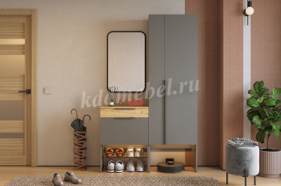 Шкаф 2дв. Баско L600 (Графит)