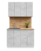 Кухня Лето 1,2 (Цемент светлый/Дуб вотан)