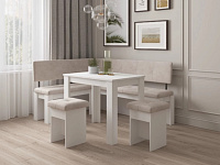 Кухонный уголок Генезис большой (Белый/Bora 03)