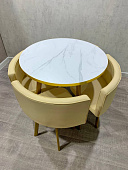 Обеденный стул DC-805 (Бежевый/Каркас золотой) УЦЕНКА