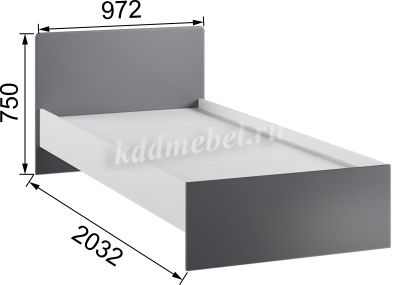Кровать Кэнди ККР-2 (Графит/Белый)