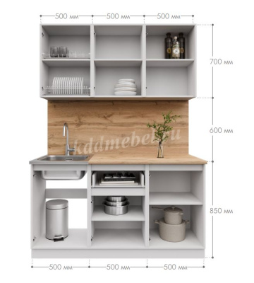 Кухня Лето 1,5 (Белый)