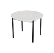 Стол обеденный Цент-1 прямой (Мрамор марквина белый/Черный) 