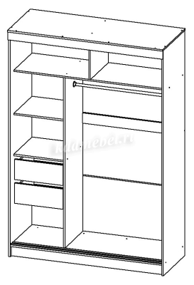 Шкаф-купе Танго лакобель 1500 (Венге/Черный)