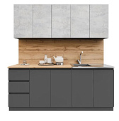 Кухня Лето 2.0 (Графит/Цемент светлый)