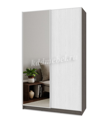 Шкаф-купе Браун Б642 1400 с зеркалом (Анкор темный/Анкор светлый) 