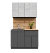 Кухня Лето 1,2 (Графит/Цемент светлый)