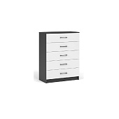 Комод Чикаго 5 ящ (Антрацит/Белый)