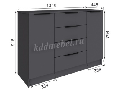 Комод Мадрид 1310 (Графит серый)