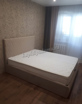 Кровать Стелла 1.6 с подъемным механизмом (Микровелюр/Бежевый)