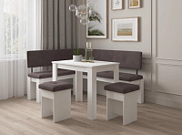 Кухонный уголок Генезис большой (Белый/Bora 01)