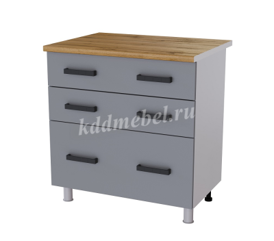 Шкаф нижний с 3 ящиками 8РГ3 кухня Осло без столешницы (Белый/Карбон сакура)