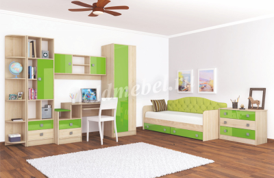 Спинка мягкая велюр с пуговицами (Лайм)