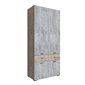 Шкаф 2-х створчатый Дублин (Дуб крафт серый/Цемент)