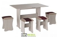 Обеденная группа Бон тип 3 (Дуб сонома/Шоколад/Бежевый) к/з