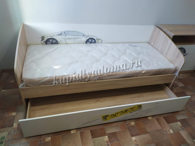 Кровать Форсаж (Дуб сонома/Белый)