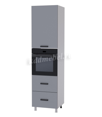 Пенал под духовой шкаф высокий 1В6ПД кухня Осло (Белый/Карбон Пепел)