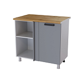 Шкаф нижний угловой евроугол УР2 кухня Осло без столешницы (Белый/Карбон Пепел) 