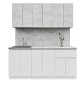 Кухня Лето 1,8 (Белый/Цемент светлый)