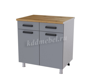 Шкаф нижний глубокий с 2 ящиками 800 Г8Р2 кухня Осло без столешницы (Белый/Карбон сакура)