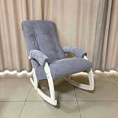 Кресло-качалка Консул Модель 67 (Дуб шампань-эмаль/Ткань велюр Серый Verona Light Grey)